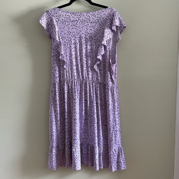 Kaileigh Purple Ruffled Wrap Midi Dress - Picture 2 of 3
